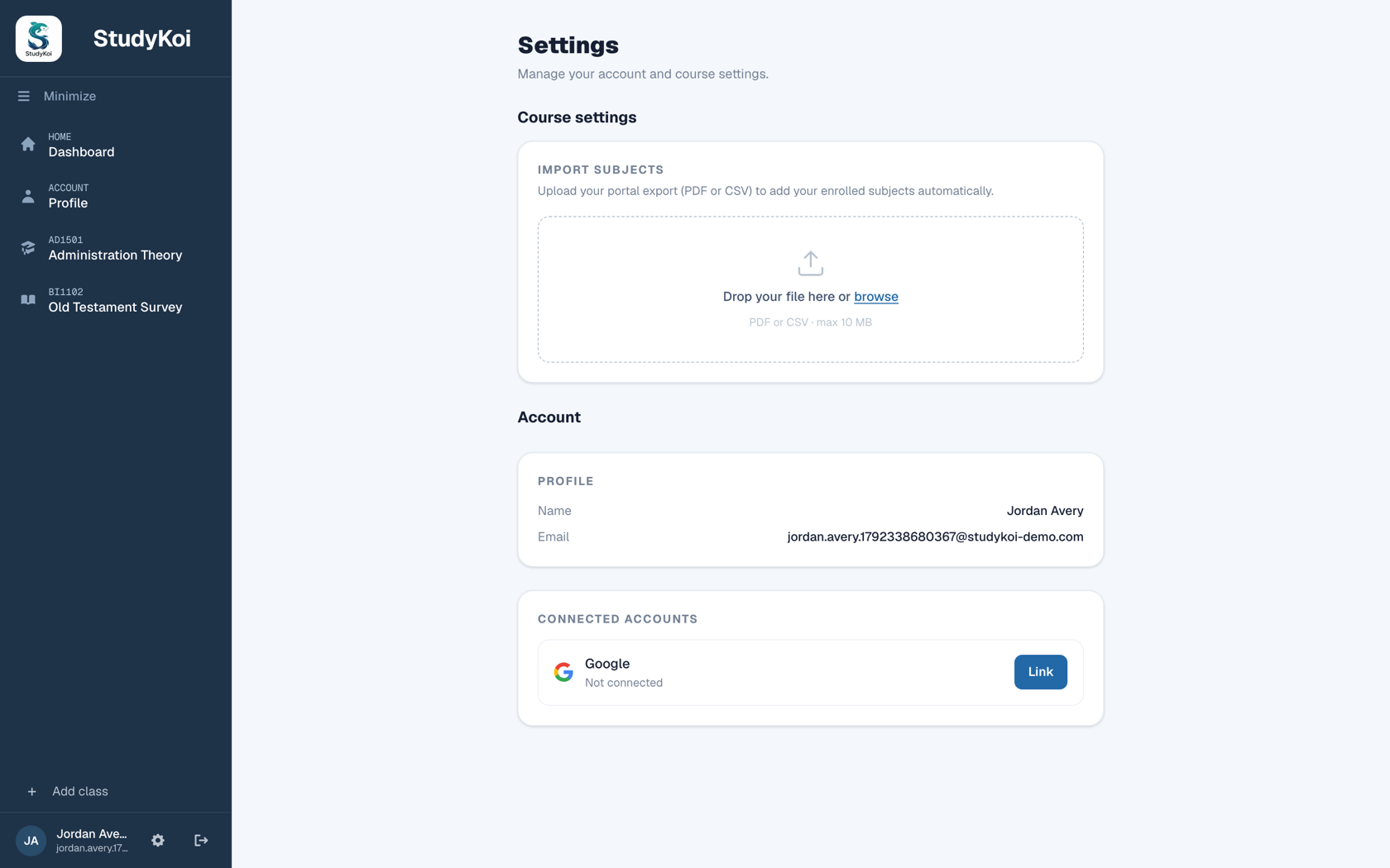 Import your subjects
